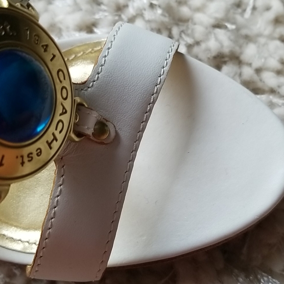 Coach  white jeweled sandels - Picture 3 of 8